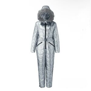 Women's Metallic Silver Ski Jacket